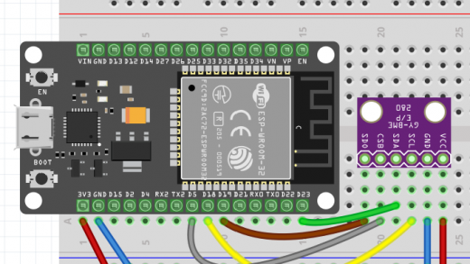 Anschluss des Ep32devv1 an den Sensrot bme280 per SPI