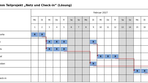 Ue gantt netz checkin loesung