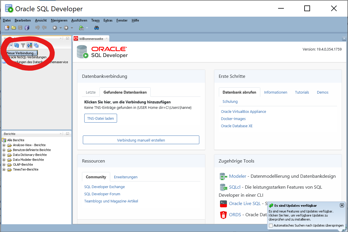 Neue Verbindung im Oracle SQL-Developer erstellen