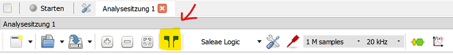 Pinbelegung im Programm Pulseview
