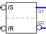 Schaltzeichen eines RS-Flipflops auf NAND-Basis