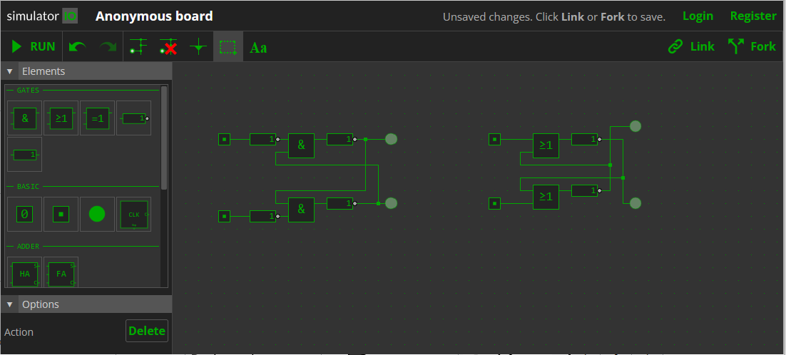 Ansicht der GUI