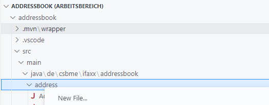 New File im Kontextmenü
