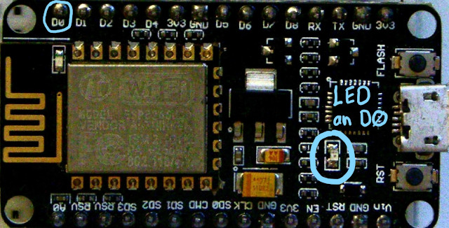 Lage der internen NodeMCU-LED