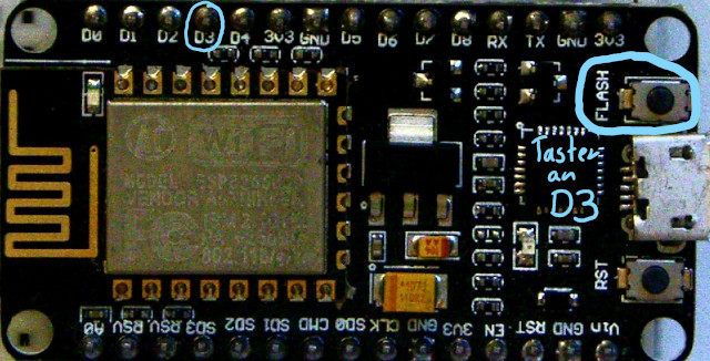 Schaltplan der LED des ESP8266-Chips