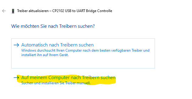 Den Treiber manuell installieren